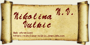 Nikolina Vulpić vizit kartica